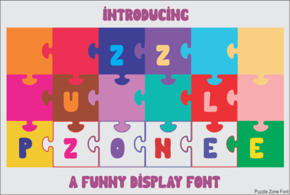 Puzzle Zone Display Font for Crafters and Printable Designers